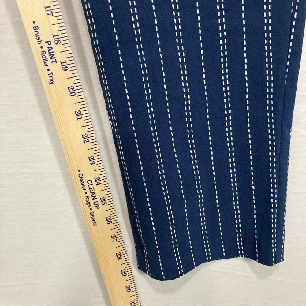 Melissa Paige Navy White Striped Pull-on Slim Leg Pants XL - Picture 6 of 8